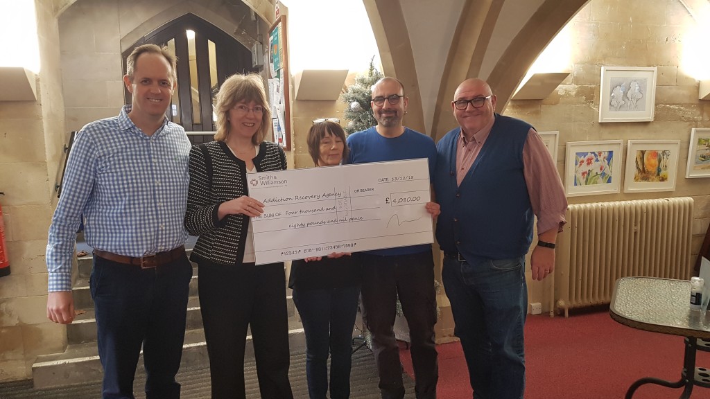 Smith & Williamson Christmas charity quiz unwraps £4,000 for Addiction Recovery Agency