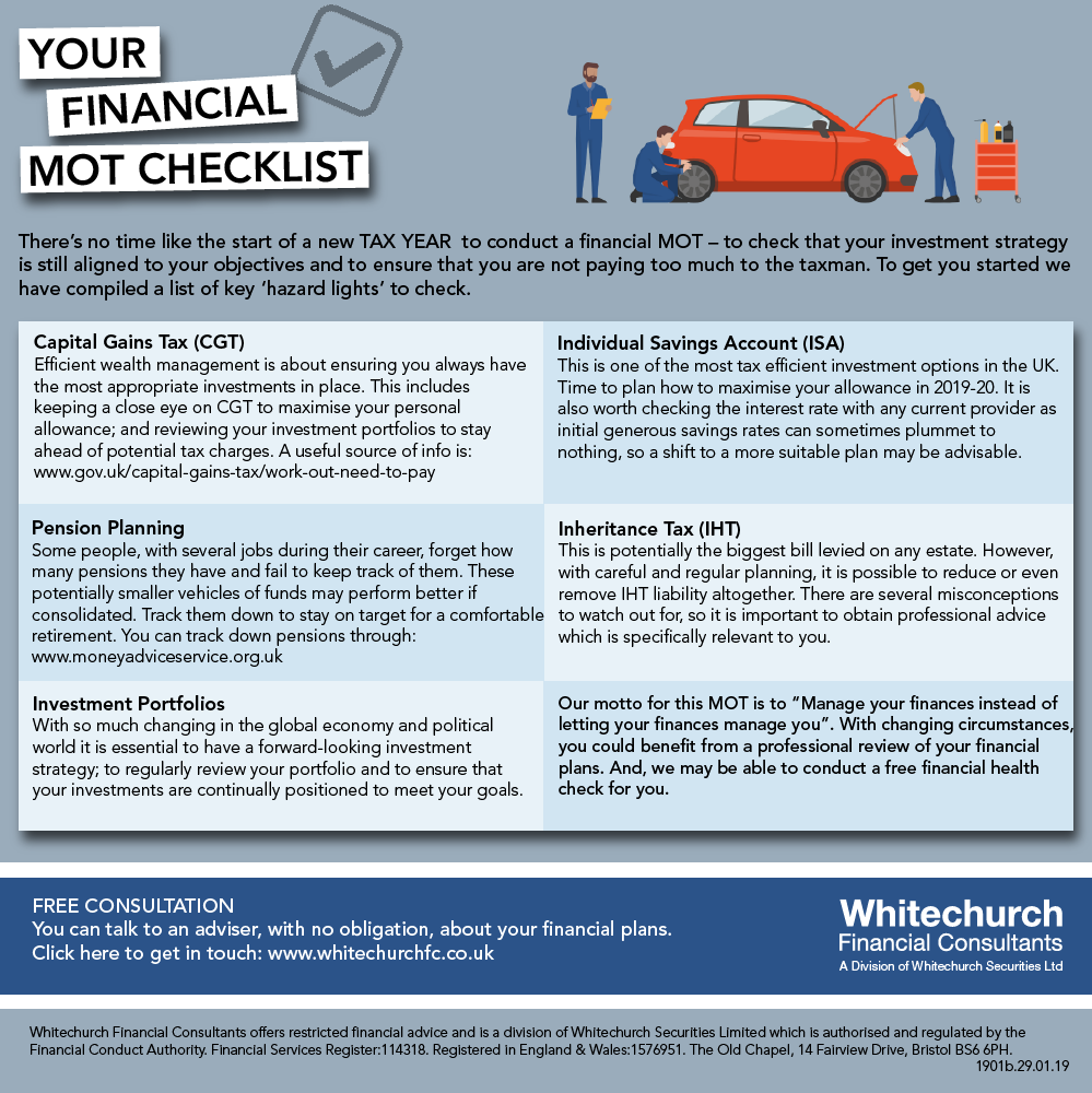 Whitechurch Financial Consultants: Your financial MOT checklist for the new tax year