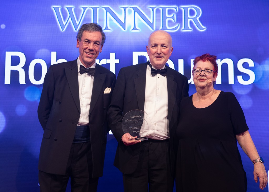 Lifetime Achievement title for TLT’s Robert Bourns at the British Legal Awards