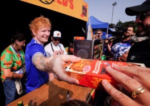 Tractor Boy Ed Sheeran teams up with Pieminister to kick off new ‘handy’ pie range at Ipswich match